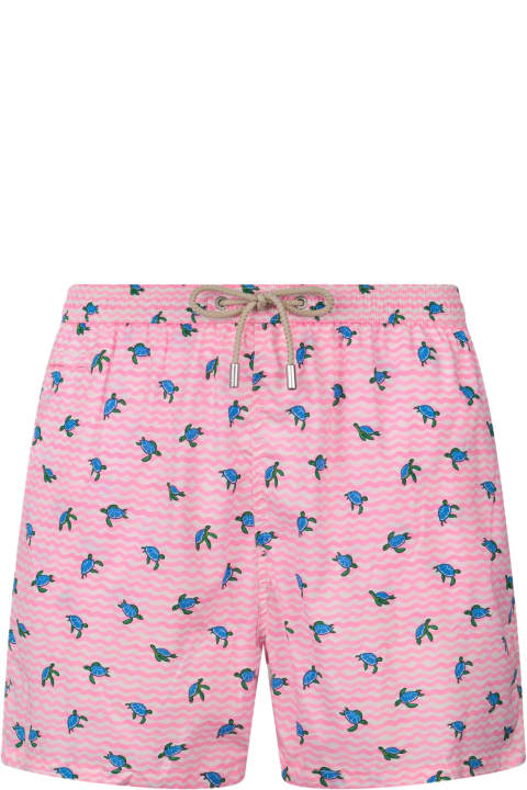 Homeware MC2 Saint Barth Comfort Light Classic Stretch Swim Shorts With Sea Turtles Print