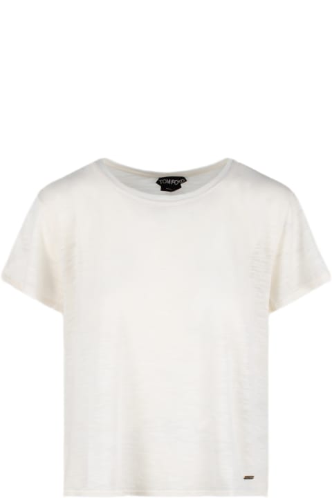 Fashion for Women Tom Ford Slub Cotton Jersey Crewneck T-shirt