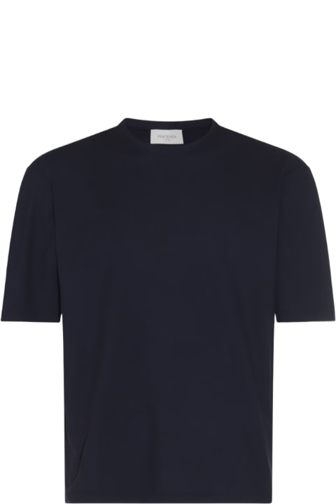 メンズ Piacenza Cashmereのトップス Piacenza Cashmere Navy Blue Cotton T-shirt