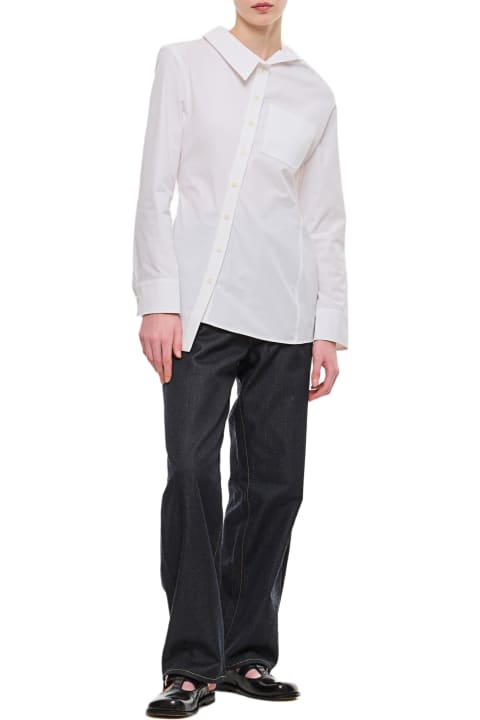 Asymmetric Front Buttoned Cotton Shirt