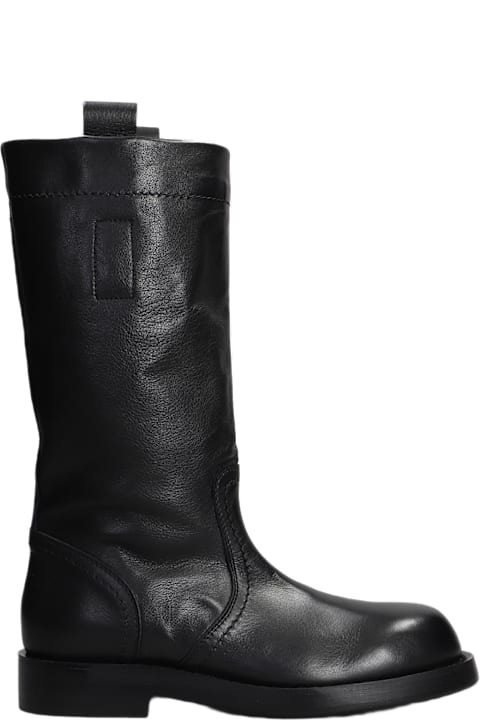 Ann Demeulemeester Boots for Women Ann Demeulemeester Bente Low Heels Boots In Black Leather
