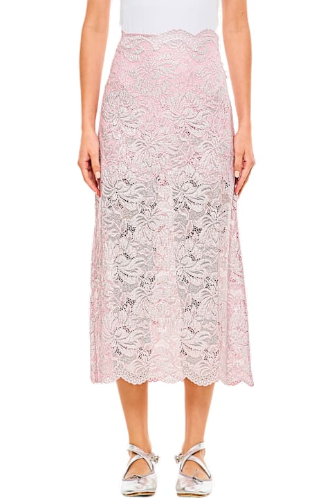 Paco Rabanne تنورات لـ السيدات Paco Rabanne Raw Cut Lace Skirt