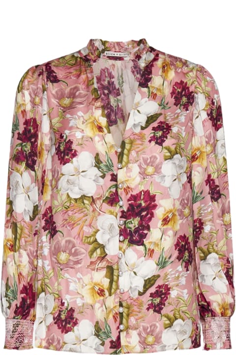 Alice + Olivia Clothing for Women Alice + Olivia Reilly Floral Print Viscose Blouse