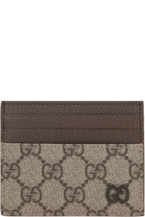 Wallets for Men Gucci Card Case In Gg Supreme Canvas