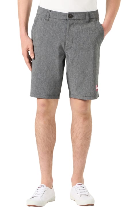 Homeware MC2 Saint Barth Man Black Ripstop Fabric Bermuda