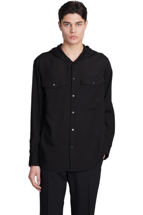 Emporio Armani for Men Emporio Armani Shirt In Black Wool And Polyester