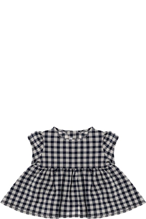 خصم على رُضع بنات Il Gufo Stretch Cotton Dress With Plaid Pattern