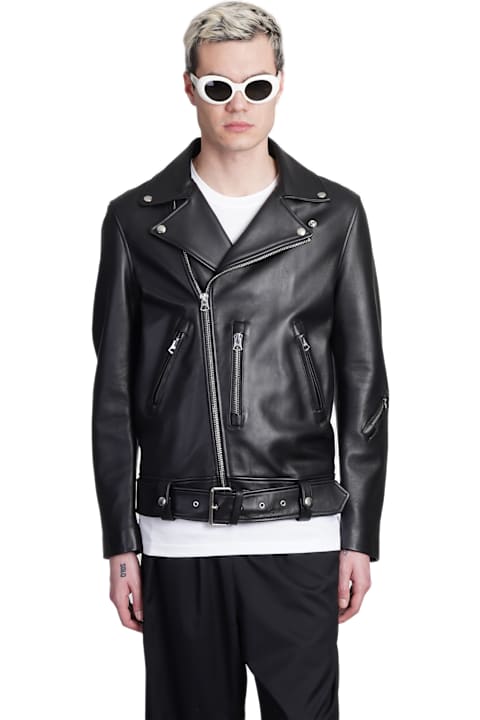 Homeware Acne Studios Nate Clean Biker Jacket In Black Leather