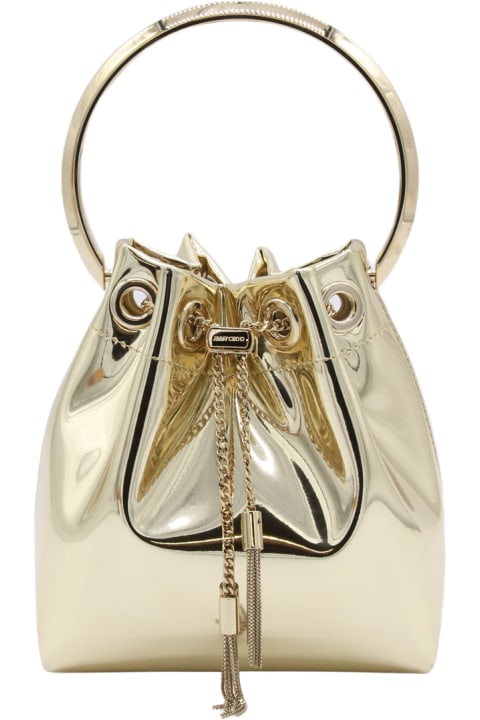 أدوات منزلية Jimmy Choo Gold Leather Top Handle Bag
