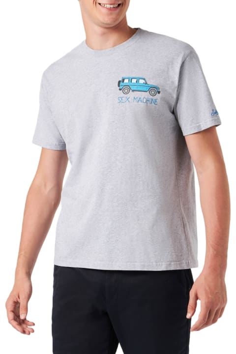 أدوات منزلية MC2 Saint Barth Man Heavy Cotton T-shirt With Sex Machine Embroidery