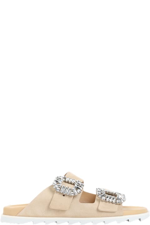 Roger Vivier for Women Roger Vivier Slidy Strass Buckle Sandals