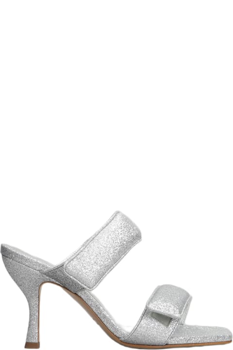 Sandals for Women GIA BORGHINI Perni 03 Slipper-mule In Silver Glitter