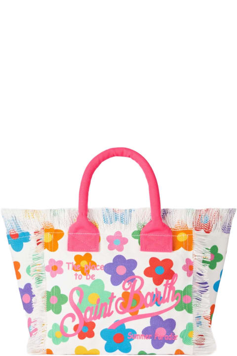 Homeware MC2 Saint Barth Colette Multicolor Cotton Canvas Handbag With Flowers Print