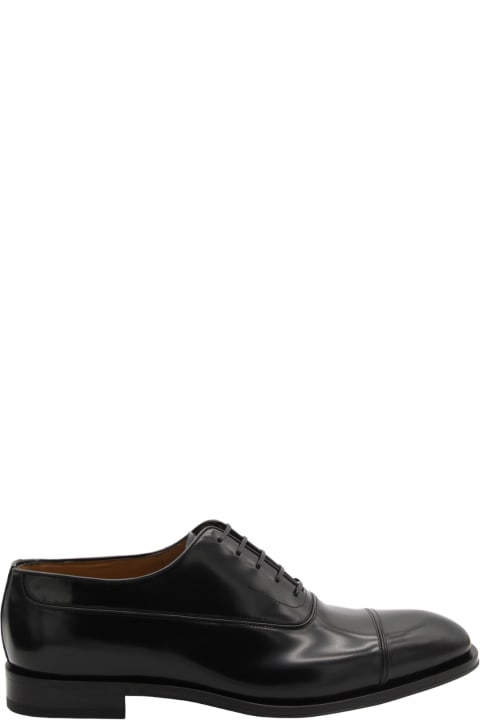 Ferragamo Loafers & Boat Shoes for Men Ferragamo Black Leather Lace-up Shoes