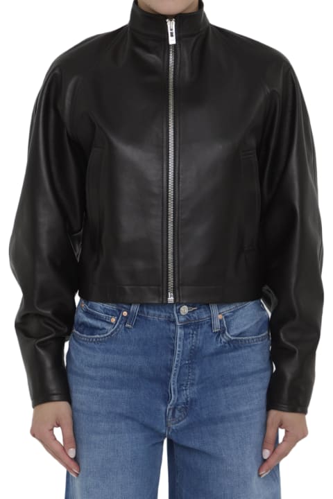 ウィメンズ Alaiaのコート＆ジャケット Alaia Round Leather Jacket