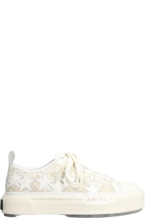 Shoes for Women AMIRI Stars Court Low Sneakers In Beige Cotton