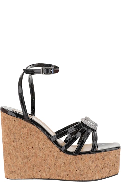 Mach & Mach High-Heeled Shoes for Women Mach & Mach Wedge Sandal With Heart Decoration