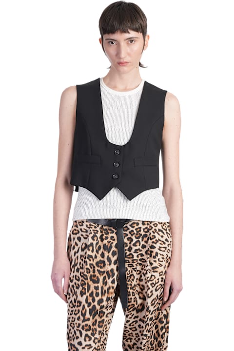 A Paper Kid Clothing for Women A Paper Kid Vest In Black Wool