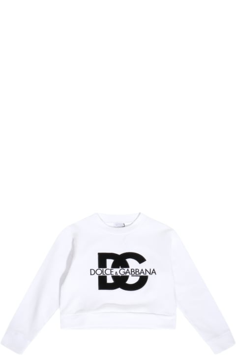 Dolce & Gabbana Kidsのセール Dolce & Gabbana White Cotton Sweatshirt
