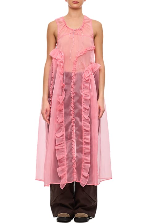 ウィメンズ Cecilie Bahnsenのウェア Cecilie Bahnsen Opal Ruffle Silk Satin Dress