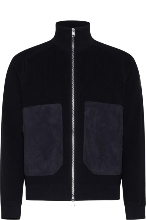 Moncler for Men Moncler Knit And Suede Cardigan