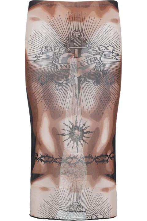 Jean Paul Gaultier for Kids Jean Paul Gaultier Safe Sex Tattoo Midi Skirt