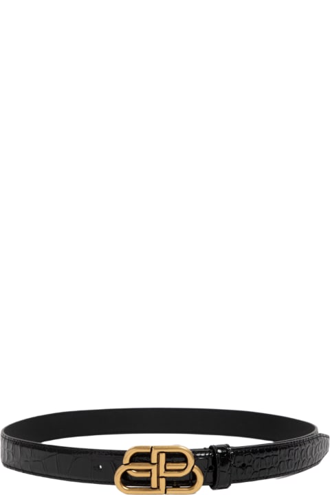 Balenciaga Accessories for Women Balenciaga Black Leather Bb Belt