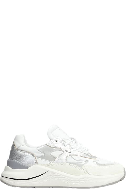 D.A.T.E. Shoes for Women D.A.T.E. Fuga Sneakers In White Suede And Leather