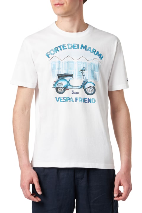 MC2 Saint Barth for Men MC2 Saint Barth Man Cotton T-shirt With Forte Dei Marmi Vespa Friend Print | Vespa® Special Edition