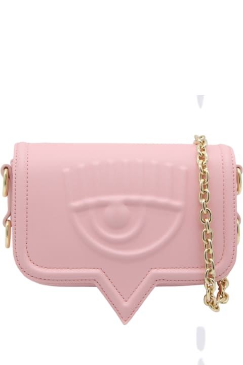 Shoulder Bags for Women Chiara Ferragni Pink Faux Leather Eyelike Shoulder Bag