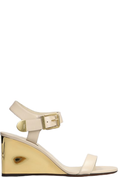 Chloé Sandals for Men Chloé Rebecca Wedges In Beige Leather