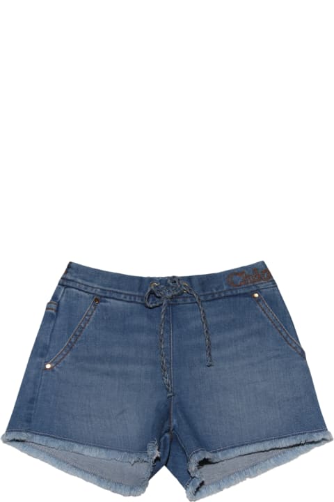 Chloé Bottoms for Girls Chloé Blue Cotton Shorts