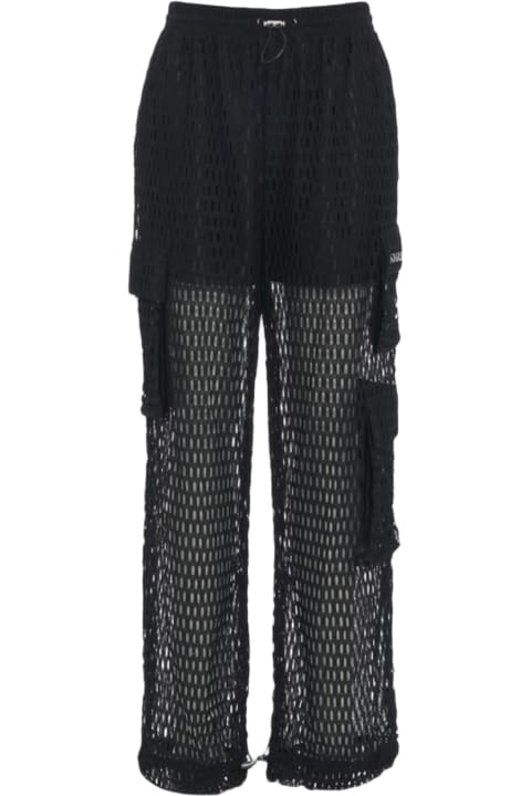 Khrisjoy Pants & Shorts for Women Khrisjoy Pants Multipocket Mesh Black mesh cargo pant - Pants Multipocket Mesh