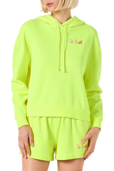Fashion for Women MC2 Saint Barth Fluo Yellow Hoodie With St. Barth Embroidery