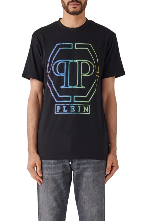 メンズ新着アイテム Philipp Plein T-shirt Round Neck Ss Hexagon T-shirt