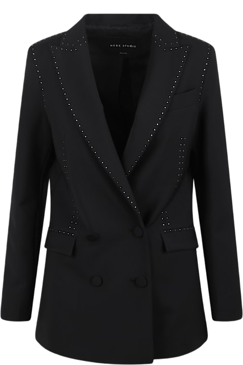 Hebe Studio Clothing for Women Hebe Studio The Black Wool And Crystals Bianca Blazer