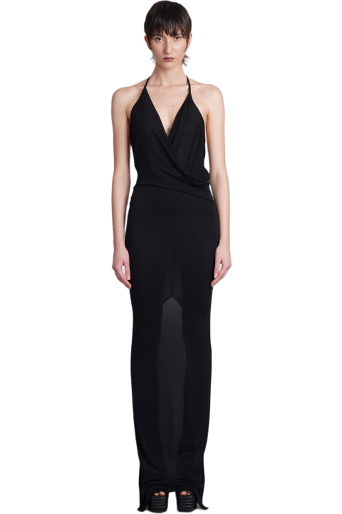 Jumpsuits for Women Rick Owens Lilies Rose Gown Dress In Black Viscose