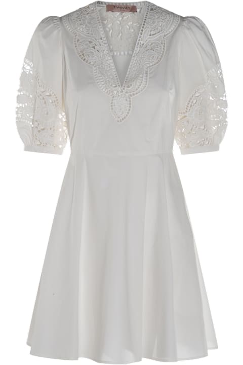 ワンピース TWINSET WHITE COTTON MINI DRESS TwinSet White Cotton Mini Dress | italist