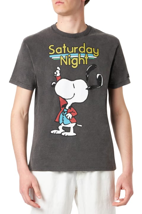Homeware MC2 Saint Barth Man Cotton T-shirt With Snoopy Dancer Print | Peanuts® Special Edition