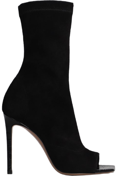 Boots for Women Paris Texas Amanda High Heels Ankle Boots In Black Suede