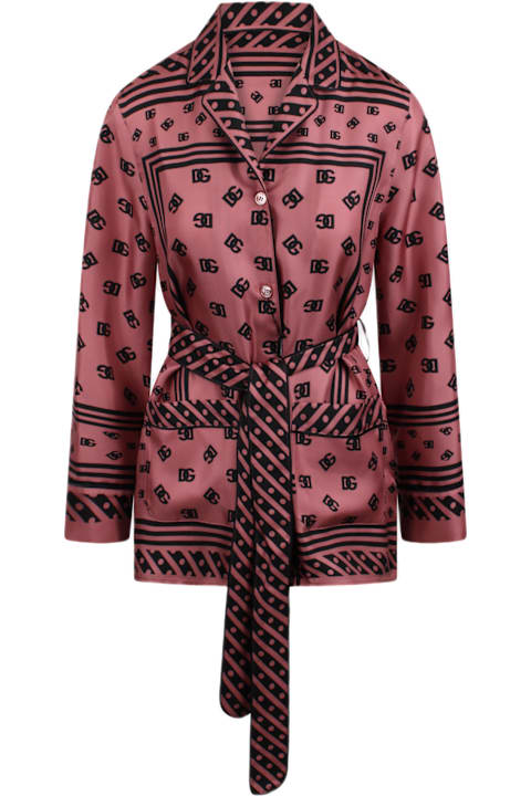Fashion for Women Dolce & Gabbana Dolce & Gabbana Pyjama Shirt With Allover Dg Logo Print