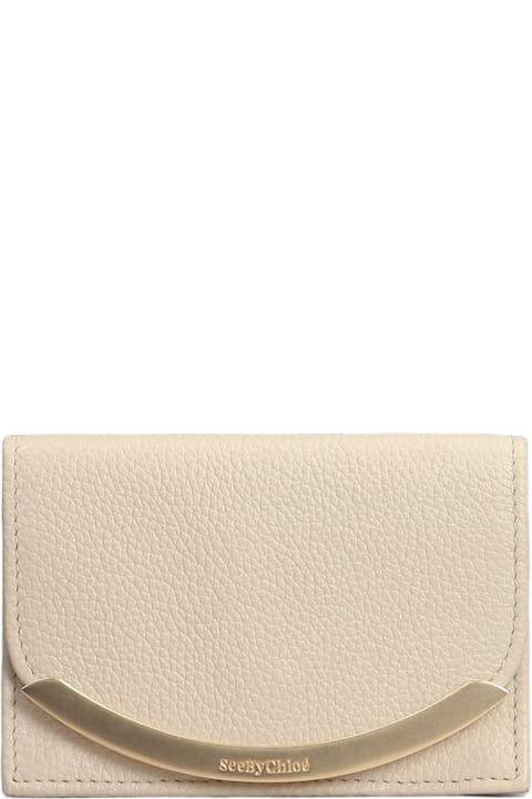 See by Chloé Women See by Chloé Lizzie Wallet In Beige Leather