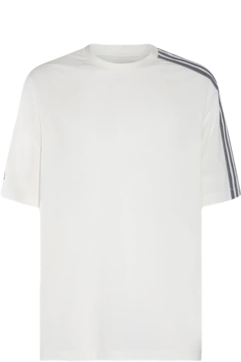 メンズ Y-3のトップス Y-3 White And Grey Cotton T-shirt