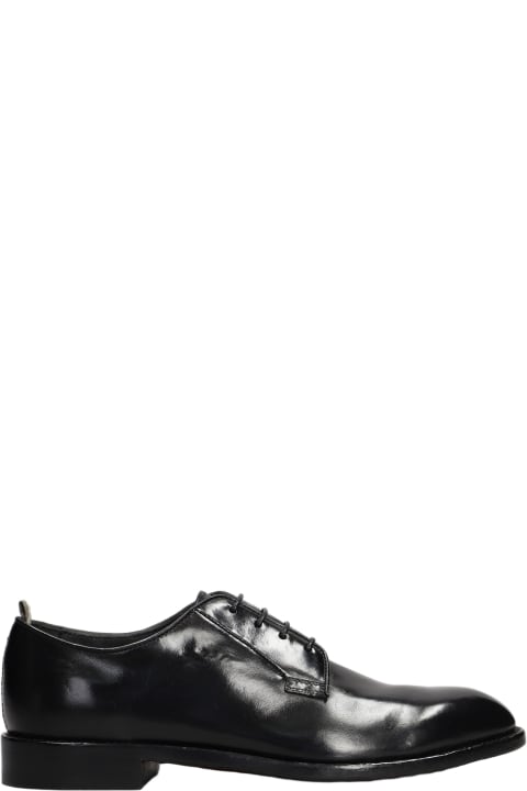Officine Creative Loafers & Boat Shoes for Men Officine Creative Signature 001 Lace Up Shoes In Black Leather