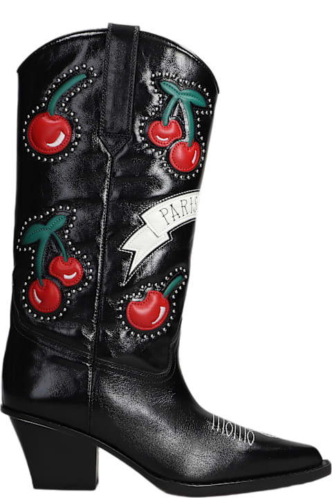 Paris Texas Boots for Women Paris Texas Cherry Blossom 60 Texan Boots In Black Leather