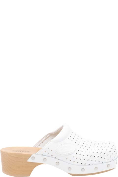★関税込み★ BALENCIAGA WHITE LEATHER SCHOLL SANDALS Balenciaga White Leather Scholl Sandals | italist