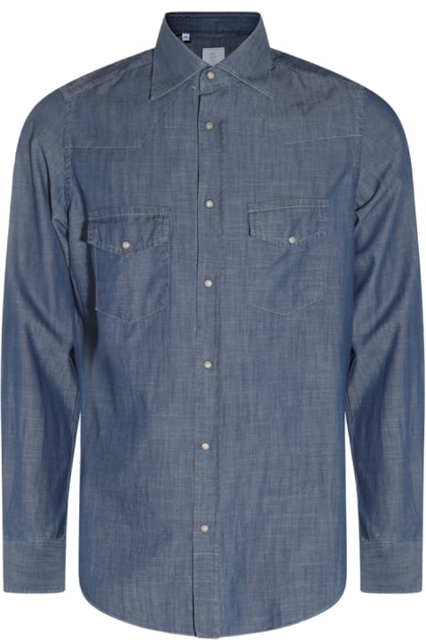 Eleventy Shirts for Men Eleventy Navy Cotton Shirt