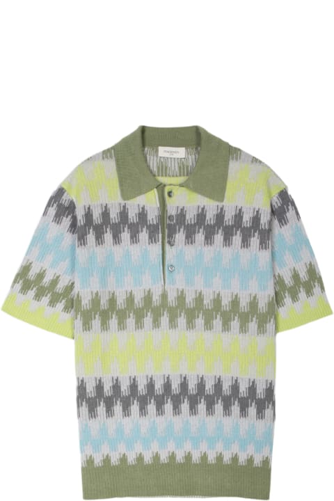 Piacenza Cashmere Topwear for Men Piacenza Cashmere Polo Manica Corta Multicolour jacquard knitted polo shirt