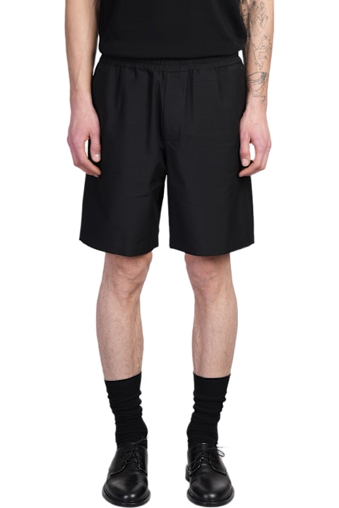 Low Brand Pants for Men Low Brand Georgette Shorts In Black Wool