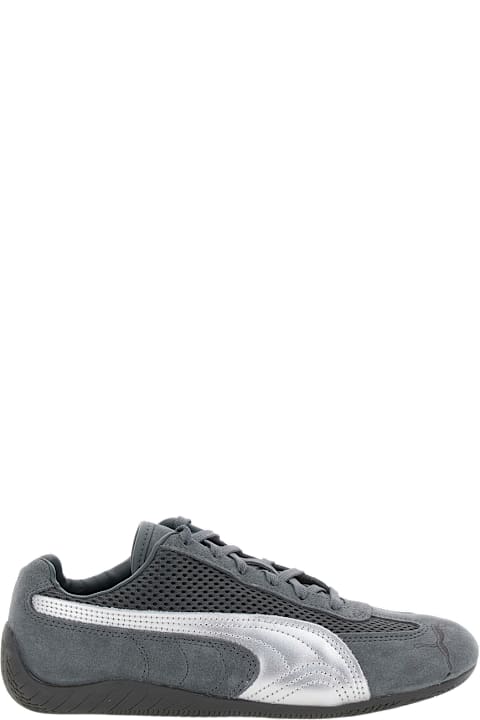 Puma for Kids Puma 'speedcat' Grey Low Top Sneakers With Logo Patch On The Tongue And Formstrip Logo Detail On The Sidei N Leather And Mesh Unisex